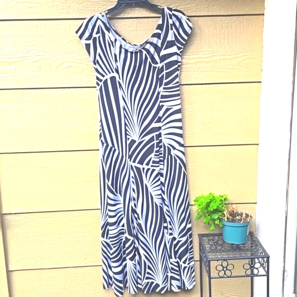 Dress Barn black gray white maxi dress - Picture 1 of 5